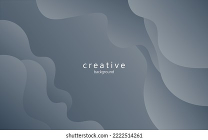 minimal abstract dynamic black gray gradient color fluid, liquid wavy shape geometric composition background. eps10 vector