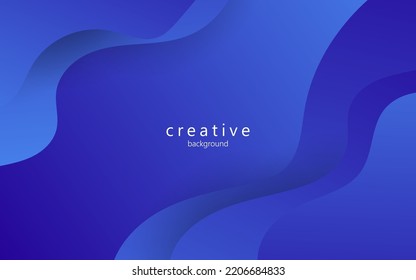 minimal abstract dynamic blue gradient color fluid, liquid wavy shape geometric composition background. eps10 vector