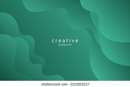 minimal abstract dynamic green gradient color fluid, liquid wavy shape geometric composition background. eps10 vector