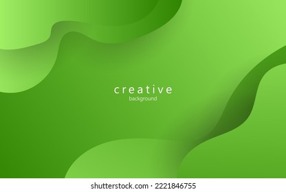 minimal abstract dynamic green gradient color fluid, liquid wavy shape geometric composition background. eps10 vector