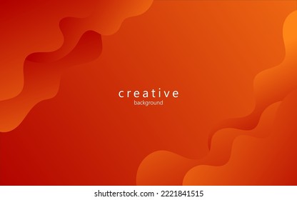 minimal abstract dynamic orange gradient color fluid, liquid wavy shape geometric composition background. eps10 vector
