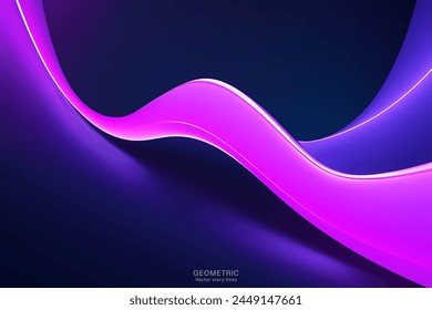 Minimal Abstract Dynamic textured background design in 3D style with dark purple wave. Vector illustration.