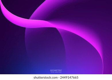 Diseño de fondo con textura dinámica Abstractas mínima en estilo 3D con onda morada oscura. Ilustración vectorial.