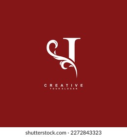 minimal abstract elegant i letter logo design. simple i monogram logo with leaf, nature element vector template. initial letter i white