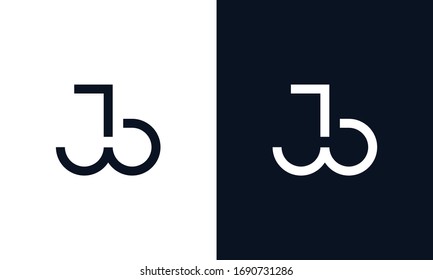 Minimal Abstract elegant line art letter JB logo. This logo icon incorporate with letter J and B in the creative way.