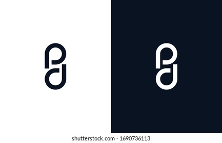 Minimal Abstract elegante letra de arte línea logotipo PD. Este icono del logotipo incorpora con letra P y D de forma creativa.