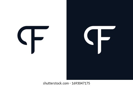 Minimal Abstract Elegant Line Art Letter QF Logo. This Logo Icon Incorporate With Letter Q And F In The Creative Way.