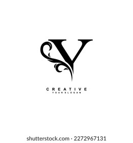 minimal abstract elegant Y letter logo design. simple Y monogram logo with leaf, nature element vector template. initial letter Y white
