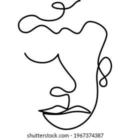 minimal abstract face one line art, inner peace, happiness impression, buddha, mindfulness, awareness, simple line drawing, continuous line drawing illustration