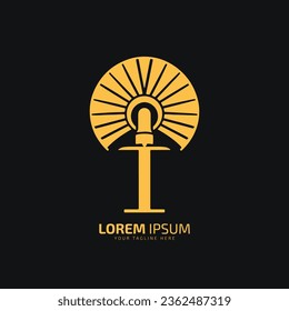 Silueta de icono del vector del logotipo del ventilador abstracto mínimo aislada en el fondo negro