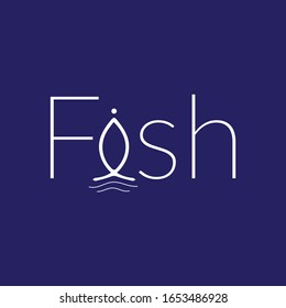 minimal and abstract fish logo