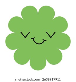 Minimal abstract flower with cartoon emoji expression. Fun blend of floral and character design for modern projects.