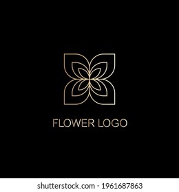 minimal abstract flower logo design template