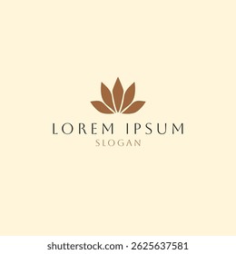 Minimal abstract flower logo with symmetrical petals, perfect for wellness branding, skincare products, eco-friendly businesses, or holistic lifestyle identity