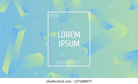 Minimal abstract geometric background. 3d gradient shapes composition. Eps10 vector.