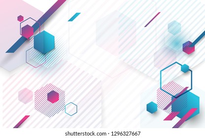 Minimal abstract geometric background. Blue and pink stripes simple shape design