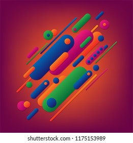 minimal abstract geometric with colorful background vector design