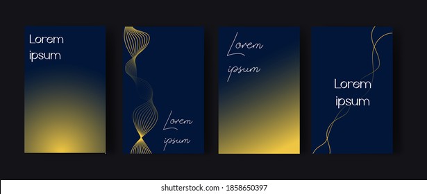 Minimal abstract geometric cover. Blue and yellow gradient background