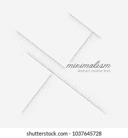 Minimal abstract geometric dotted different lines, dark and light gray color design, dotted texture. Vector art. Great for websites, banner, print Space for text.