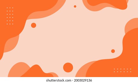 Minimal Abstract Geometric Liquid Shapes Orange Background. Good For Banner, Poster Or Presentation.