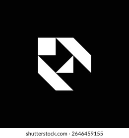 Minimal abstract geometric logo with modern, sharp angles. Perfect for branding, architecture, construction, and creative business. EPS vector format for scalable design use