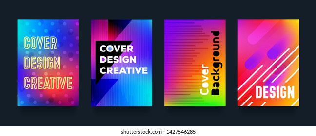 Minimal abstract geometric pattern covers design background for business brochure. Halftone cover page layouts design. Modern flyer frame templates.
