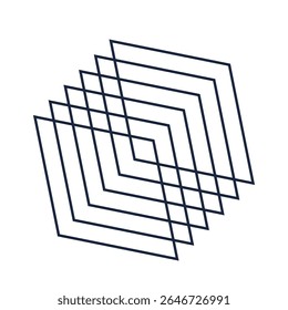 Padrão geométrico abstrato mínimo de sobreposição de linha angular na ilustração de fundo branco