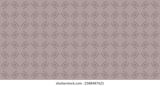 Minimal abstract geometric seamless pattern in oriental style. Elegant subtle vector background. Simple ornament in coffee color. Texture with lines, diamond grid, lattice, net, tiles. Repeated de