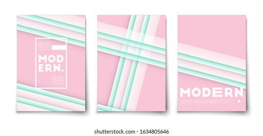 Minimal abstract geometric shapes color lines vector background