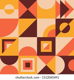 Mínima composición de formas geométricas abstractas. Vector retro sube el diseño gráfico con formas de bauhaus geométricas. Patrón vintage en estilo modernista