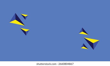 Formas geométricas abstractas mínimas sobre fondo azul con estilo moderno 3D	
