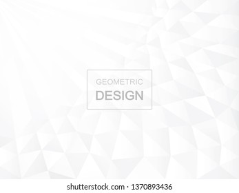 Minimal abstract geometric vector illustration in white and gray color. Perfect for banner, brochure, web, header, page. EPS 10.