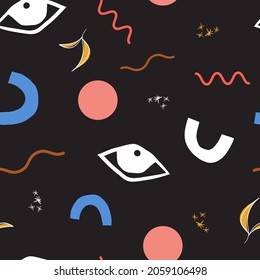 Minimal abstract geometric vector seamless pattern.