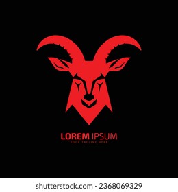 minimal and abstract goat or devil logo icon silhouette vector on dark background