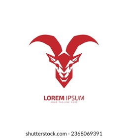 minimal and abstract goat or devil logo icon silhouette vector on light background