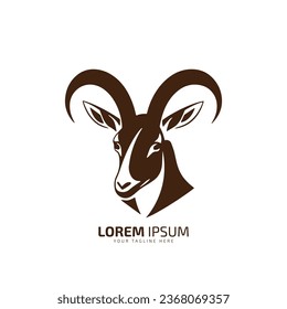 minimal and abstract goat head logo icon silhouette vector