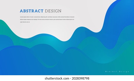 Minimal Abstract Gradient Blue Wave Flow In White Background