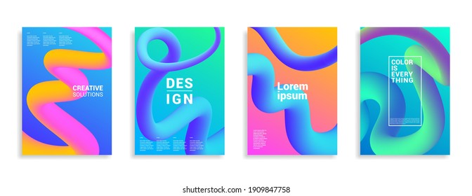 Minimal abstract gradient covers. Geometric future template for flyer, poster, brochure and invitation. Minimalistic colorful cover.