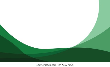 Minimal abstract green curve banner background with copy space for design