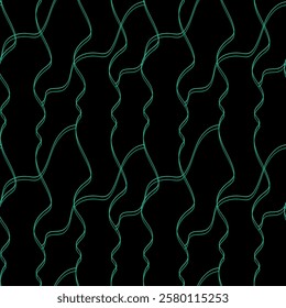 Minimal Abstract Green Lines on Black Background