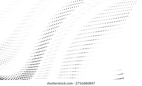 Plano de fundo de onda de ponto de meio-tom abstrato mínimo com fluxo limpo Ilustração de vetor