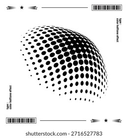 Minimal abstract halftone dots sphere for element design