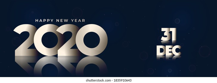 minimal abstract happy new year 2020 banner background