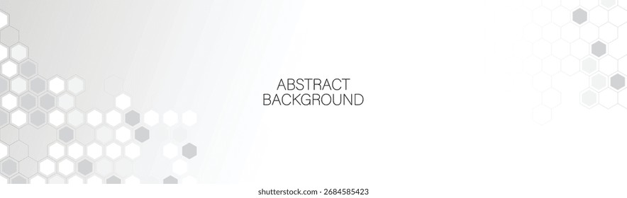 Minimal Abstract Hexagon Background with White and Gray Gradient Geometric Pattern, Modern Futuristic Polygon Grid Texture, Clean Digital Network Design, Technology Wallpaper, Abstract Backdrop