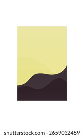Colinas Abstractas mínimas bajo el cielo oscuro. Arte nocturno bohemio simple del paisaje
