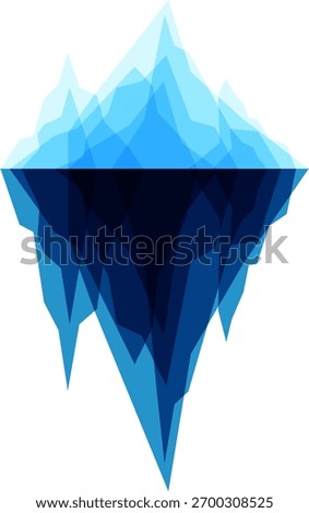 Minimal abstract iceberg made of overlapping blue transparent shapes.