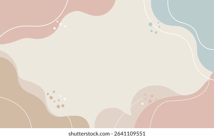 Minimal abstract illustration background with soft neutral tones and smooth lines, ideal for text placement and promotions