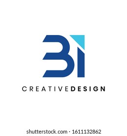 Minimal abstract initial Bi logo design vector