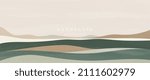 Minimal abstract landscape background vector. Mountain background with watercolor texture . Vector arts design for prints, poster, cover, wall arts and home decoration. 
