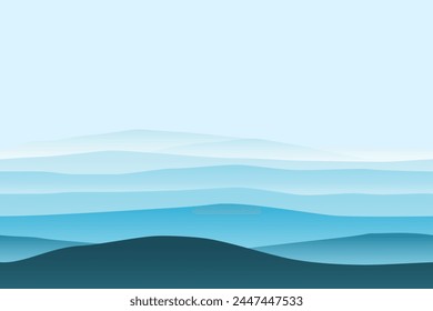 Minimal abstract landscape background with wave pattern